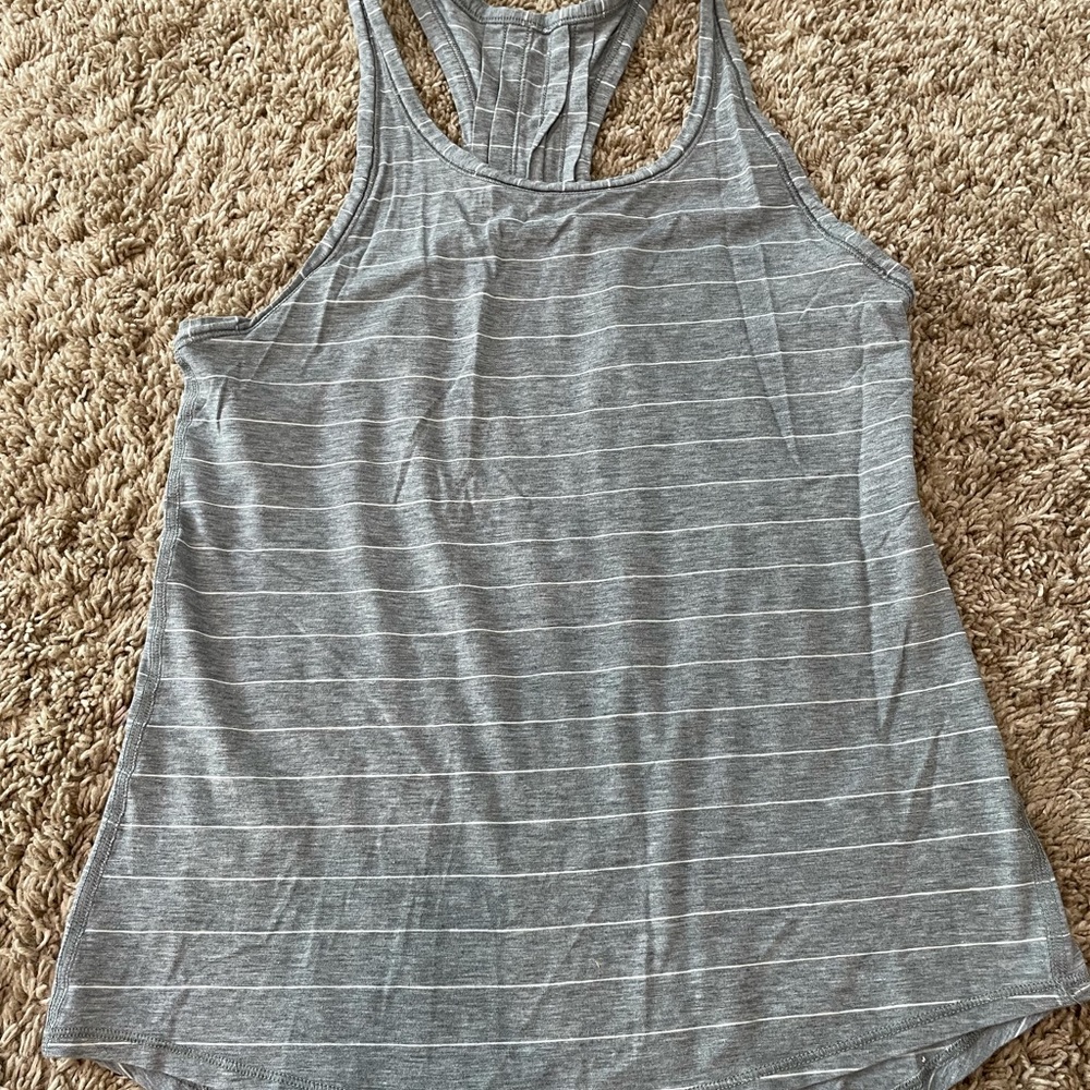Gray and white lulu tank. Size 4.